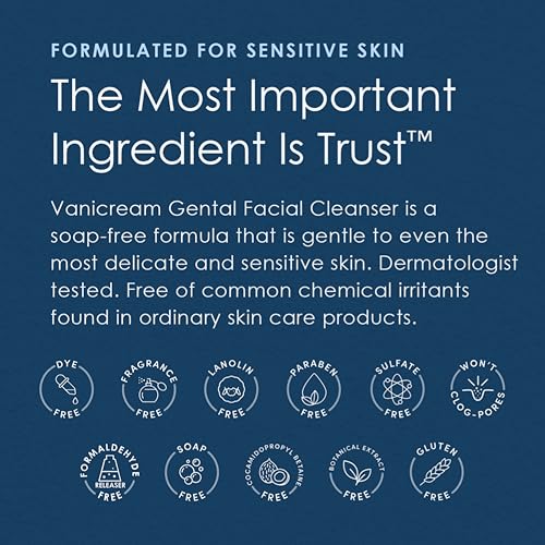 Vanicream Moisturizing Skin Cream Tube for Sensitive Skin, Soothes Red, Irritated, Cracked or Itchy Skin, Dye Free, Fragrance Free, Preservative Free, Dermatologist Tested, 2 Ounce (Pack of 1)
