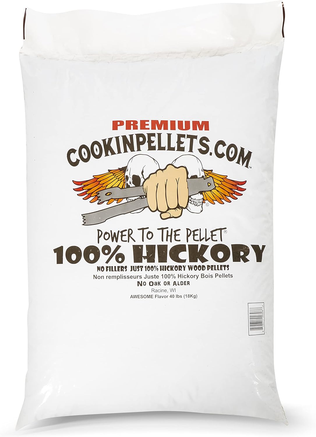 CookinPellets Premium Hickory Grill Smoker Smoking Wood Pellets and Perfect Mix Hickory Cherry, Hard Maple, Apple Wood Pellets, 40 Pound