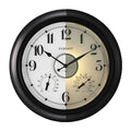 Illuminated Outdoor Clocks Waterproof 18 inch with Smart Sensor,Large Outdoor Clock with Thermometer & Hygrometer for Garden Patio Pool,Oil Rubbed Bronze Black,Unique Housewarming Gifts