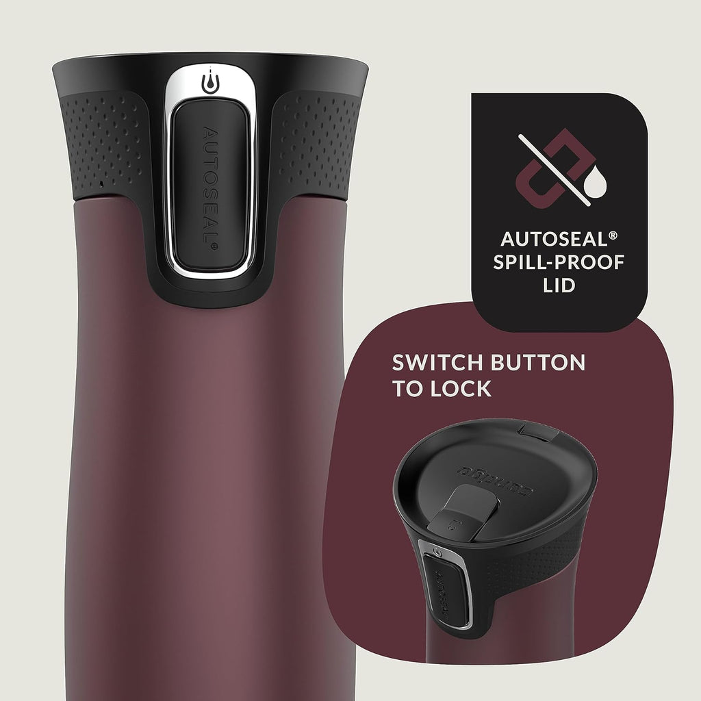 Contigo West Loop Stainless Steel Vacuum Travel Mugs with Spill-Proof Lids, 16oz