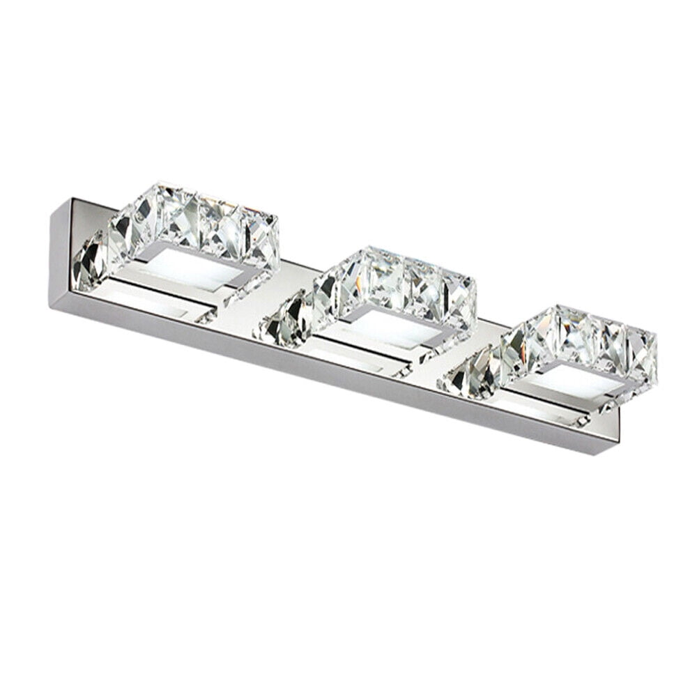9W Modern Silver Crystal Makeup Mirror Wall-Lamp LED Make-up Vanity Light for Toilet Bathroom Bedrooms