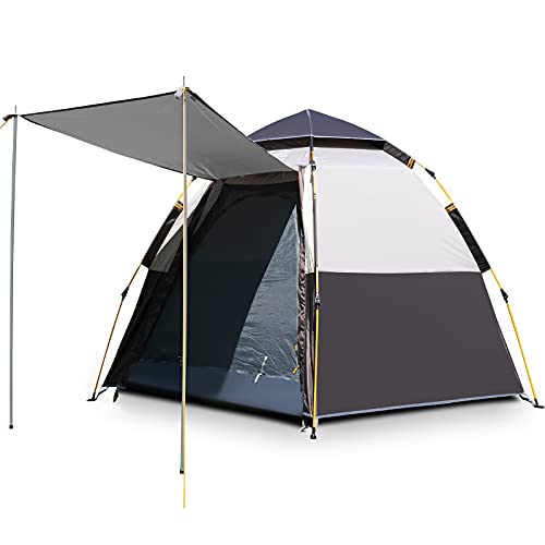 Hewolf Waterproof Instant Camping Tent - 2/3/4 Person Easy Quick Setup Dome Family Tents for Camping,Double Layer Flysheet Can be Used as Pop up Sun Shade