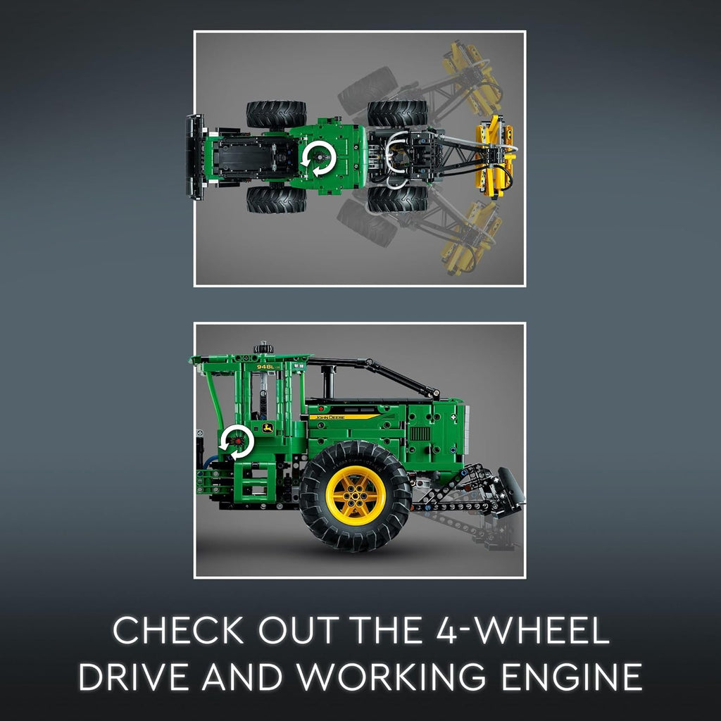 LEGO Technic John Deere 948L-II Skidder 42157 Advanced Tractor Toy Building Kit for Kids Ages 11 and Up, Gift for Kids Who Love Engineering and Heavy-Duty Farm Vehicles