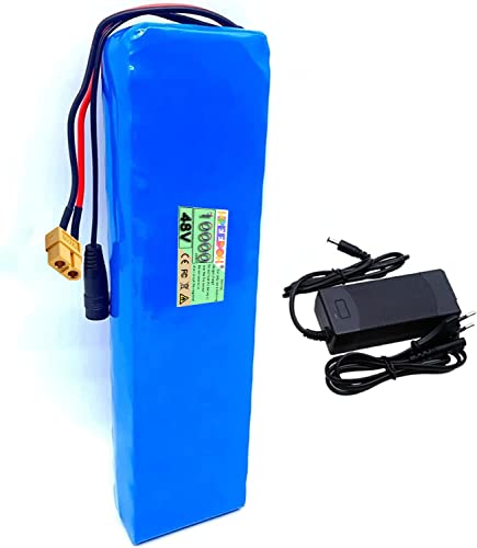48V 10Ah Ebike Battery, 13S3P E-Bike Lithium-Ion Battery Pack, Built-in BMS with 54.6V 2A Charger for Electric Bike Scooter Motor,XT60