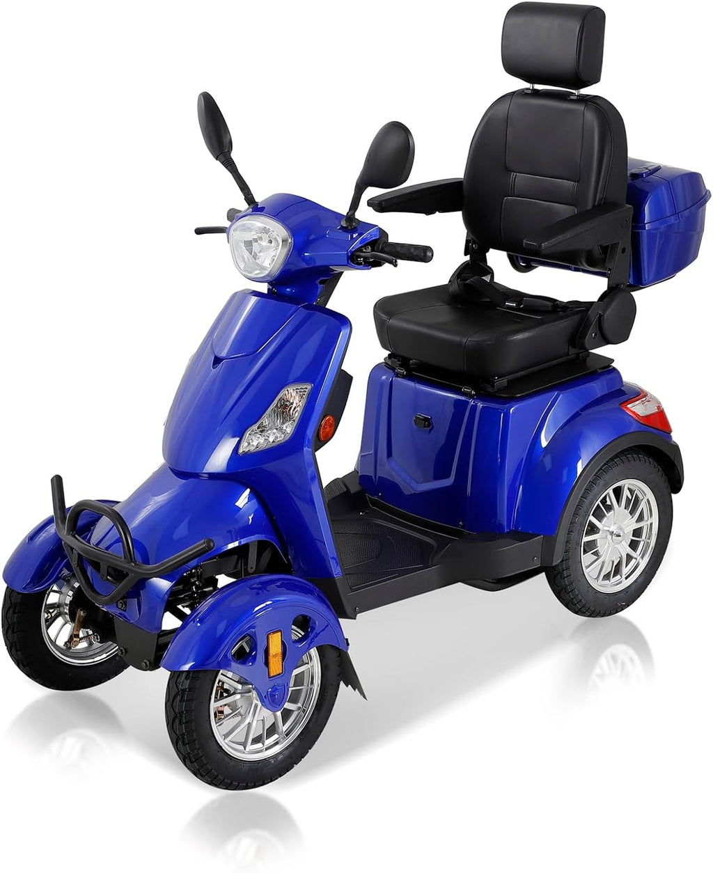 Heavy Duty 4 Wheel Mobility Scooters for Seniors & Adults 500lbs Capacity - Electric Powered Chair - 800W All Terrain Fast Mobility Scooter for Travel w/Long Range Battery Remote Key, Blue