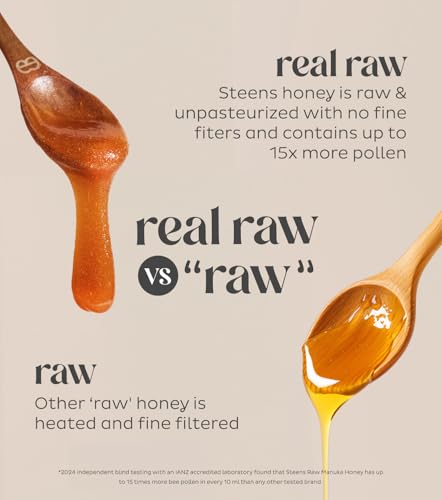 Steens Manuka Honey - MGO 830+ - Pure & Raw 100% Certified UMF 20+ Manuka Honey - Bottled and Sealed in New Zealand - 17.6 oz Jar