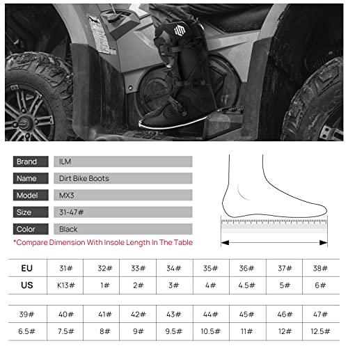 ILM Motorcycle Boots for Men Waterproof ATV Motorcross Dirt Blike Riding Biker Boots Model-MX3