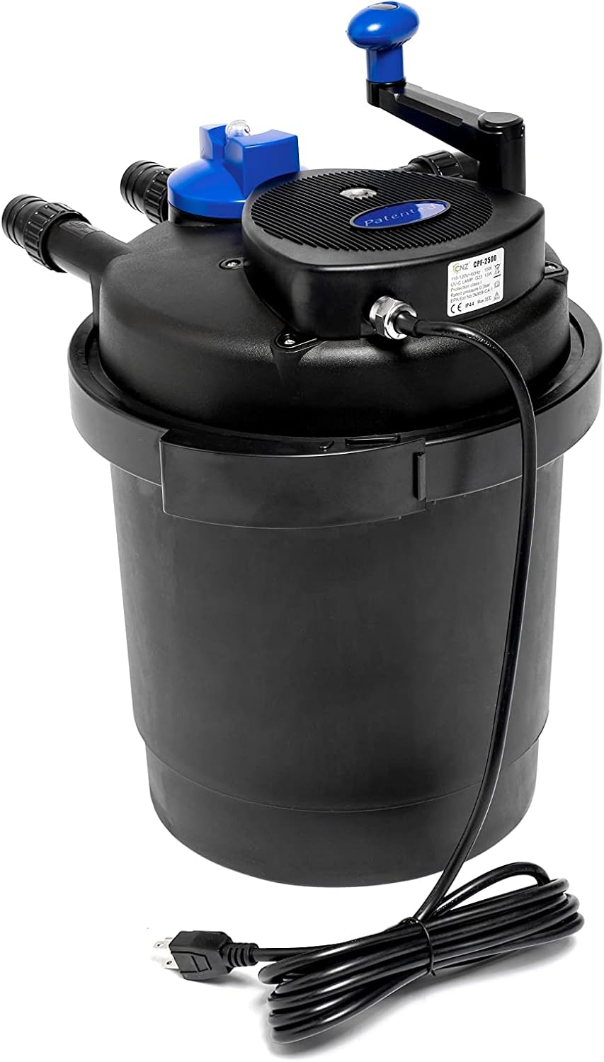 CNZ CPF-2500 Bio Pressure Pond Filter with 13w Clarifier with 1200 GPH Pump, Up to 1600 Gallon