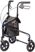 Carex 3 Wheel Walker for Seniors, Foldable, Rollator Walker with Three Wheels, Trio Walker with Height Adjustable Handles, Walker with Wheels, Folding Walker with Wheels.