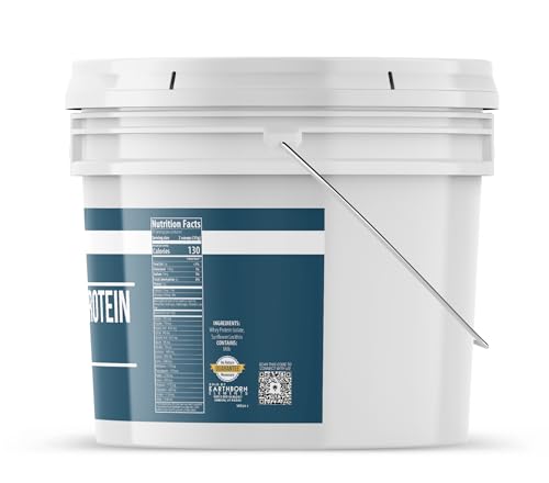 Earthborn Elements Whey Protein Isolate, 1 Gallon Bucket, Protein Powder, Unflavored, Workout Supplement