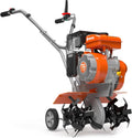 NOVUS 17-Inch Gas Tiller for Gardening, 2-in-1 Gas Powerd Front Tine Tiller Cultivator, 79 cc 4-Cycle Gas Engine, Toolless Tilling Width Adjustment, Forged Steel Tines, Integrated Transport Wheels