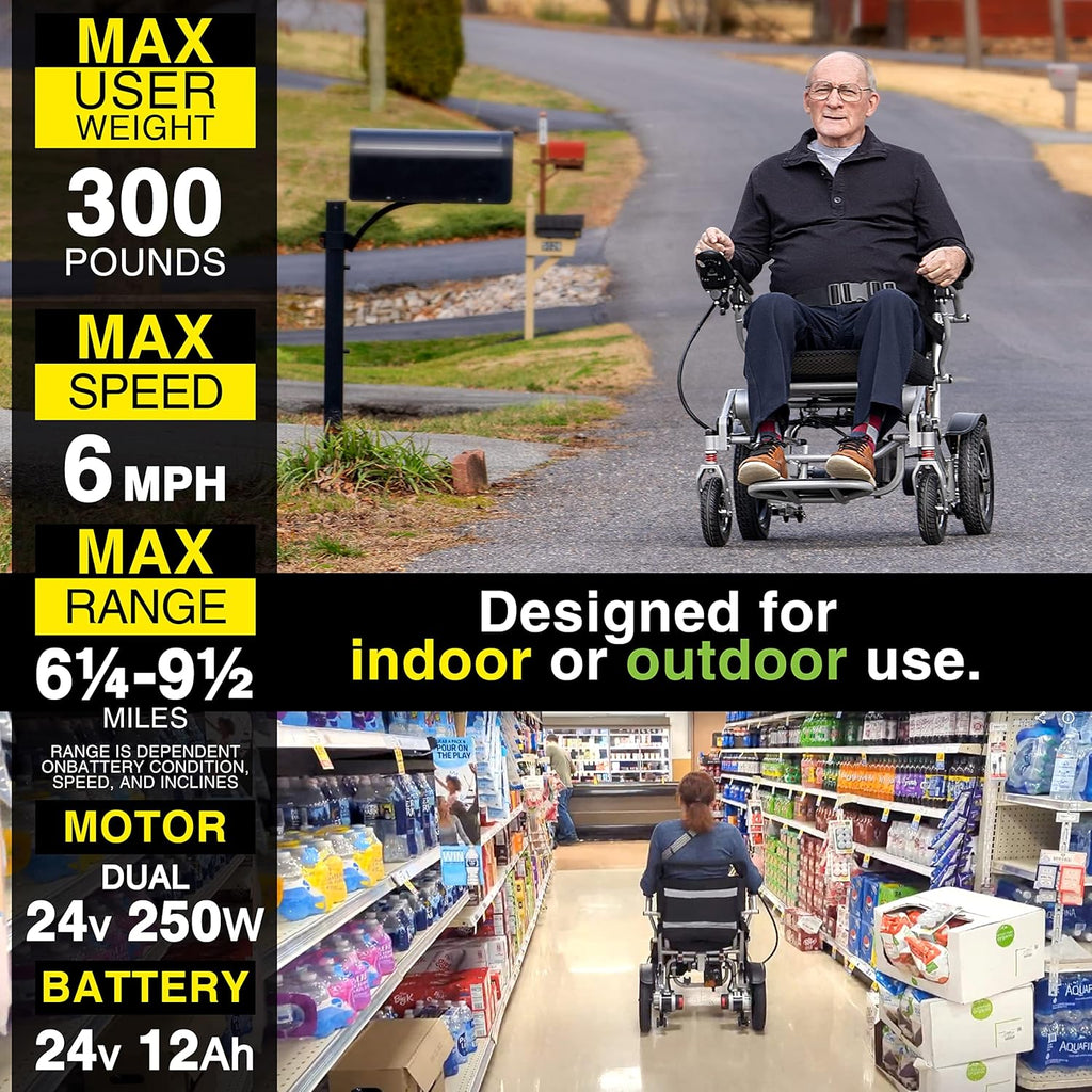 Gray Electric Wheelchair. Powerful Electric Wheelchair for Seniors