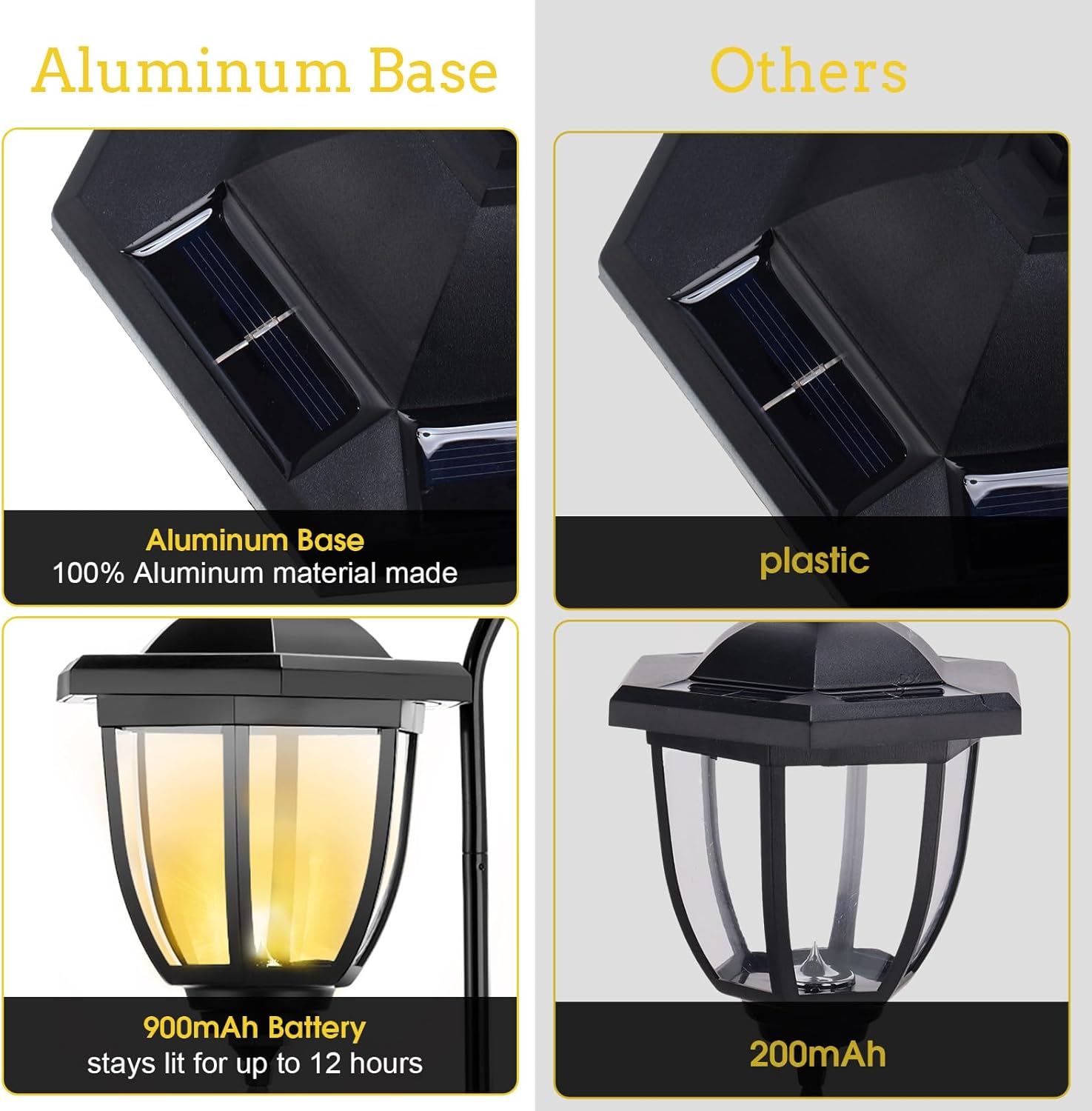 6 Pcs 32" Hanging Solar Lantern Lights with Dual Use Shepherd Hooks Outdoor LED Garden Lanterns Decorative Waterproof Pathway Hanging Lights Solar Coach Lights for Garden Patio