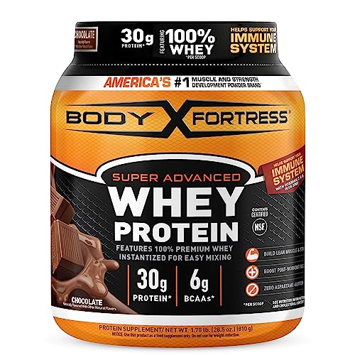 Body Fortress 100% Whey, Premium Protein Powder, Chocolate, 1.78lbs (Packaging May Vary) & 100% Whey, Premium Protein Powder, Strawberry, 1.78lbs (Packaging May Vary)