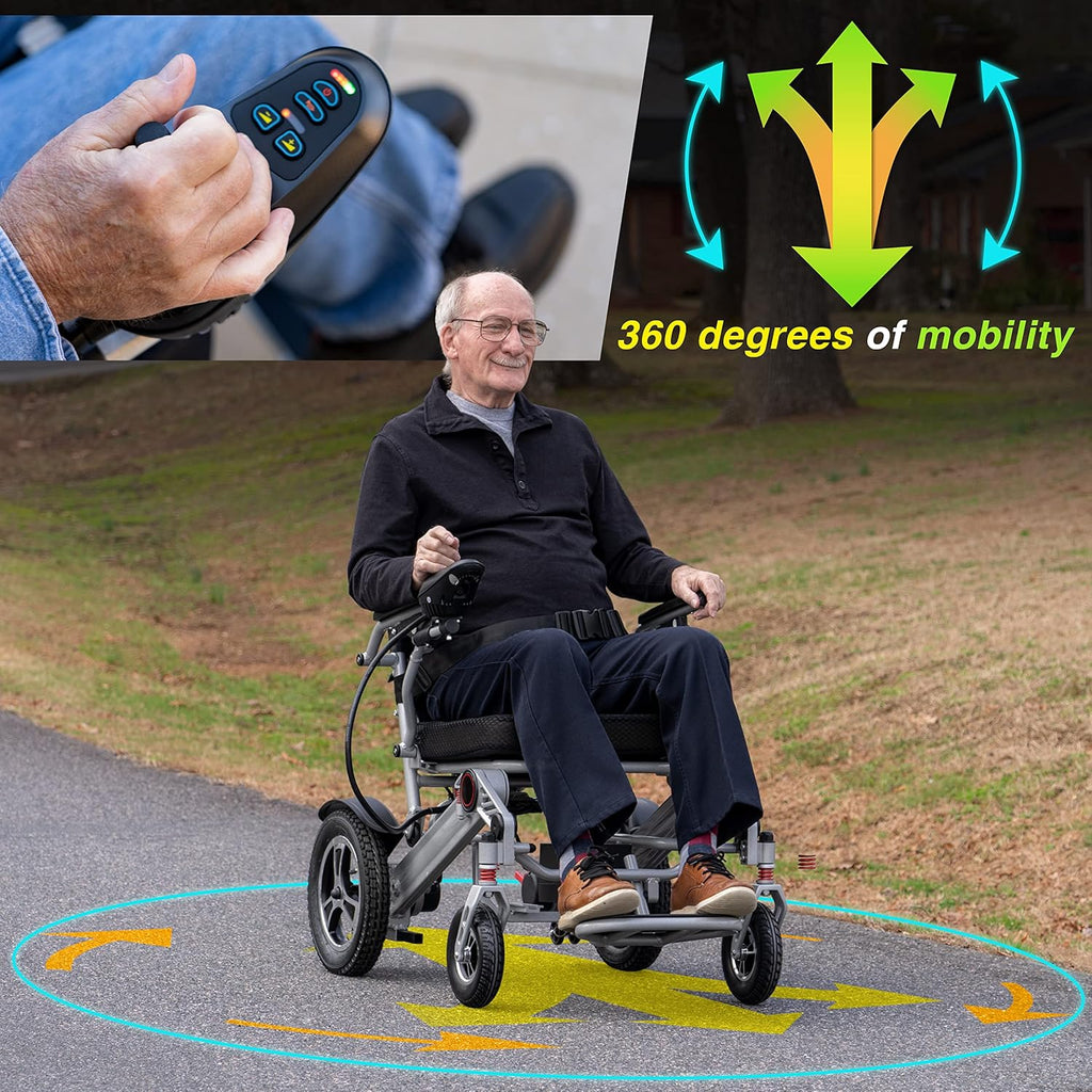 Gray Electric Wheelchair. Powerful Electric Wheelchair for Seniors