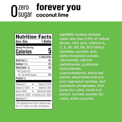 vitaminwater zero forever you nutrient enhanced water w/vitamins, coconut-lime, 20 fl oz, 12 Pack
