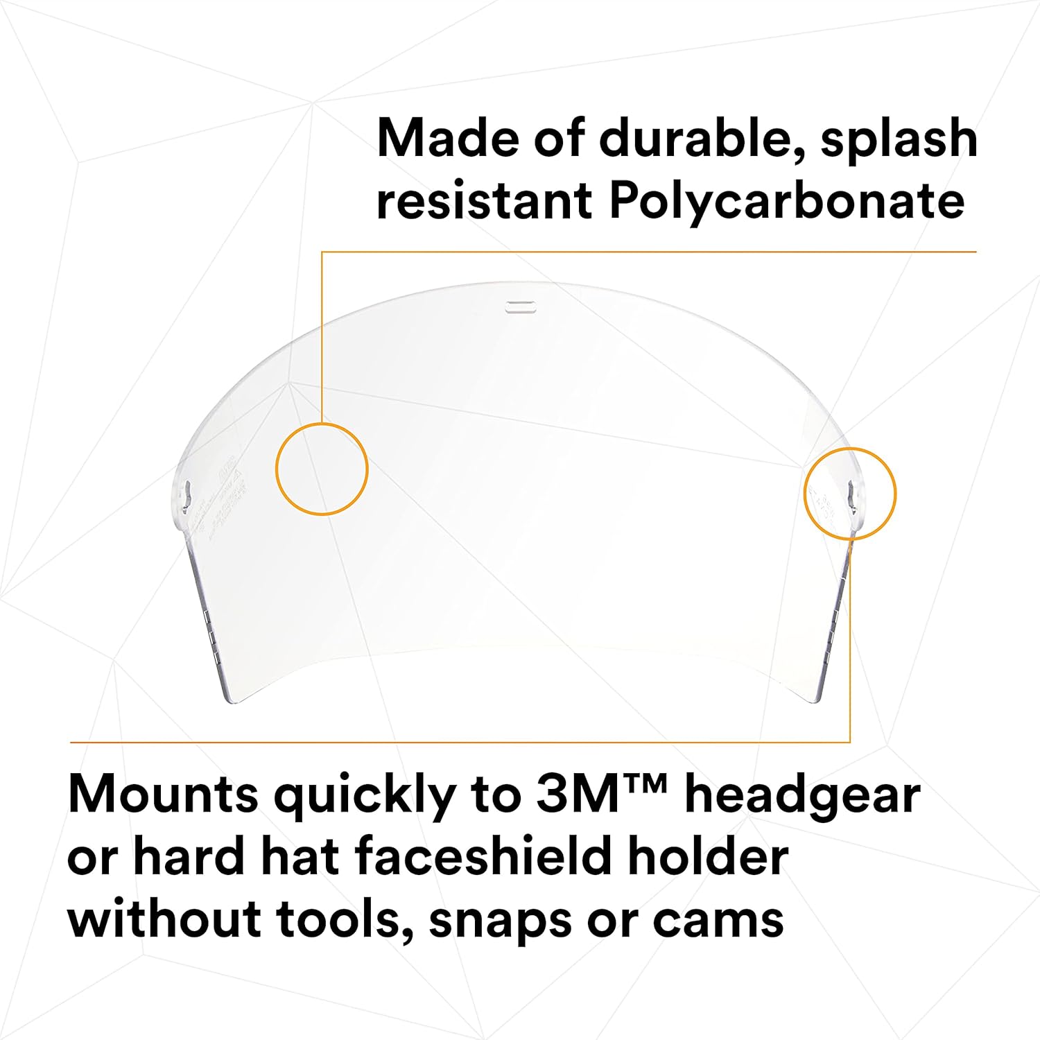 3M H8A Ratchet Headgear and Visor Combination with 3M WP96 Clear Polycarbonate Faceshield, Complete Headgear and Face Shield Safety System, ANSI Z87, Adjustable, Thermoplastic