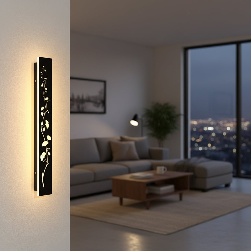 1 Pack 11.8inch-Black waterproof outdoor wall light, modern outdoor LED long wall light waterproof wall light, porch light, outdoor 3000K wall light, suitable for villas, courtyards, gardens, garages
