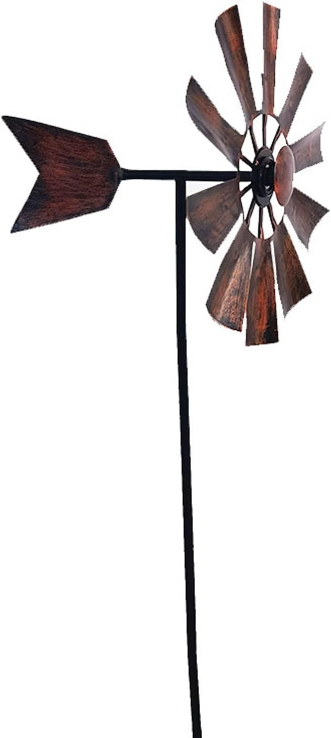 BinaryABC Outdoor Yard Windmill Metal Wind Spinner,Wind Sculptures Spinners Yard Decor Pinwheel,for Garden Yard Lawn Patio Decoration