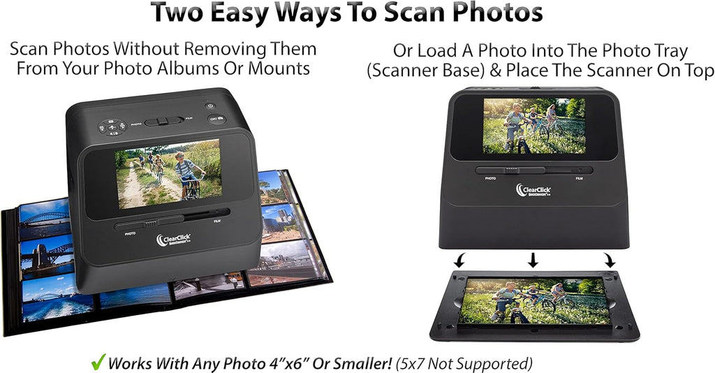 ClearClick QuickConvert 2.0 Photo, Slide, and Negative Scanner - Scan 4x6 Photos & 35mm, 110, 126 Film - No Computer Required - 22 MegaPixels