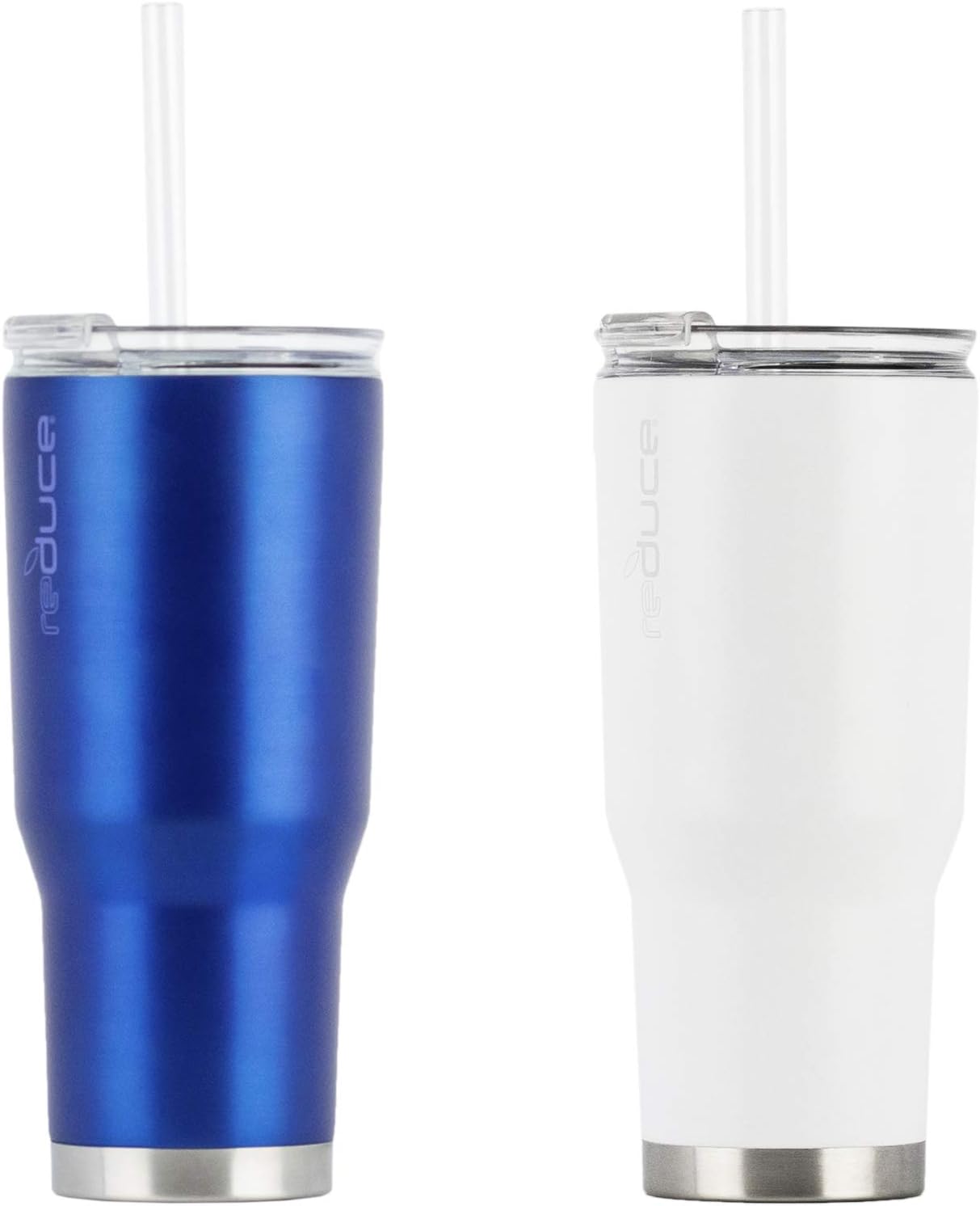 Reduce 24 oz Tumbler, Stainless Steel – Keeps Drinks Cold up to 24 Hours – Sweat Proof, Dishwasher Safe, BPA Free – Blue and White, 2 Pack