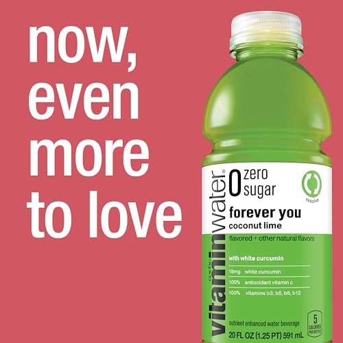 vitaminwater zero forever you nutrient enhanced water w/vitamins, coconut-lime, 20 fl oz, 12 Pack