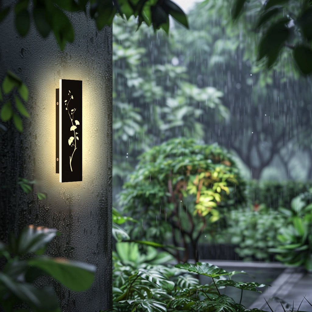1 Pack 11.8inch-Black waterproof outdoor wall light, modern outdoor LED long wall light waterproof wall light, porch light, outdoor 3000K wall light, suitable for villas, courtyards, gardens, garages
