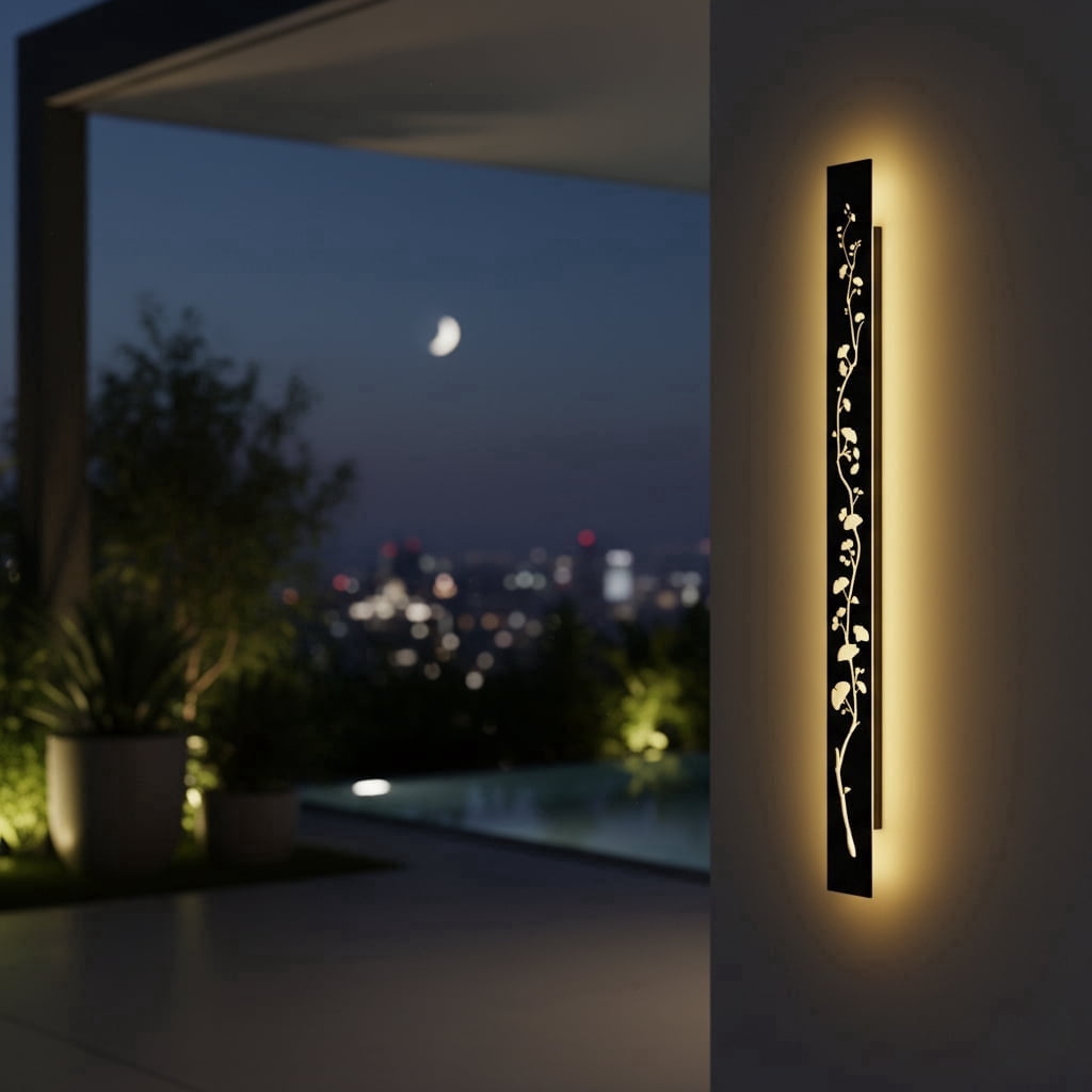 1 Pack 11.8inch-Black waterproof outdoor wall light, modern outdoor LED long wall light waterproof wall light, porch light, outdoor 3000K wall light, suitable for villas, courtyards, gardens, garages