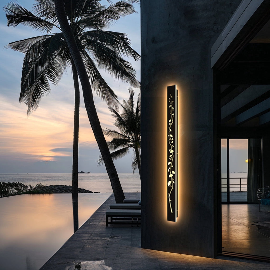 1 Pack 11.8inch-Black waterproof outdoor wall light, modern outdoor LED long wall light waterproof wall light, porch light, outdoor 3000K wall light, suitable for villas, courtyards, gardens, garages