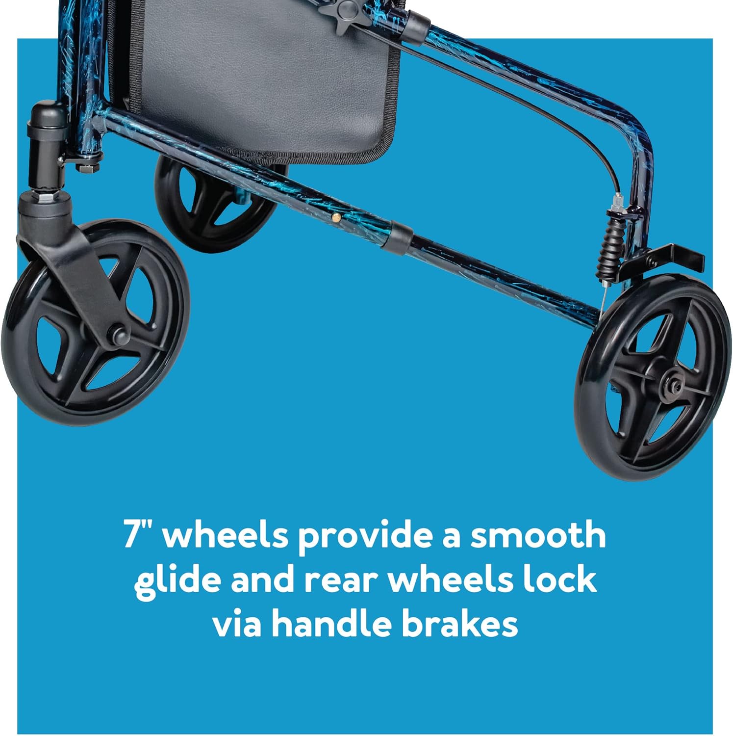 Carex 3 Wheel Walker for Seniors, Foldable, Rollator Walker with Three Wheels, Trio Walker with Height Adjustable Handles, Walker with Wheels, Folding Walker with Wheels.