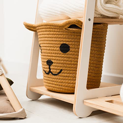 Montessori Teepee Style Clothing Rack Furniture for Toddler Wood Kids Playroom Natural Wooden Nursery Baby Neutral Room Storage Clothes Shelf Kids Gift 2nd 3rd Birthday (Small, Dark Walnut)