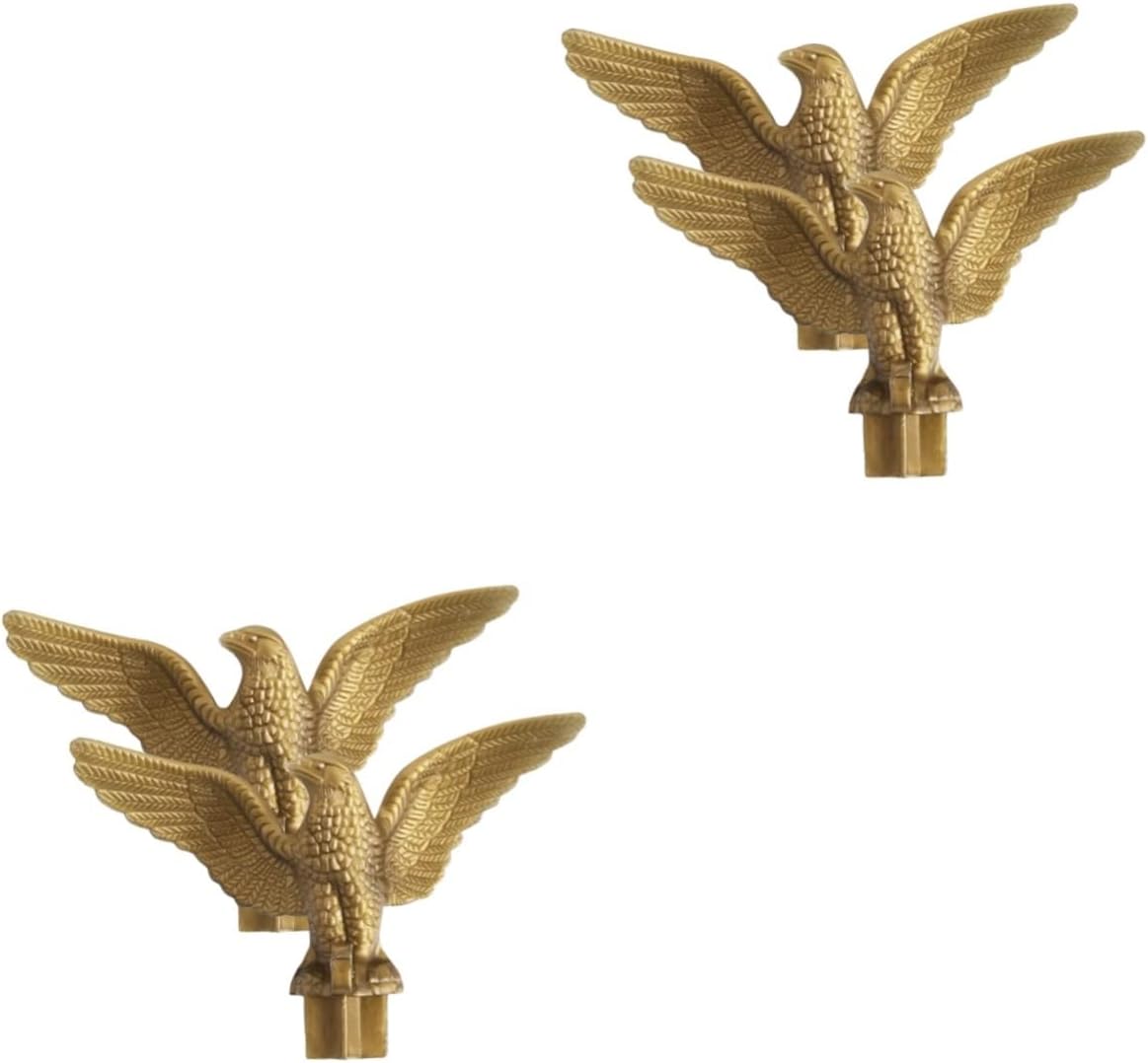 8 Pcs Eagle Flagpole Head Flag Pole Eagle Finial Topper Crafts Flag Topper Outdoor Accessories Metal Decor Metal Trim Top Hat Flag Pole Ornament The Gold Plastic Diagonal Insertion