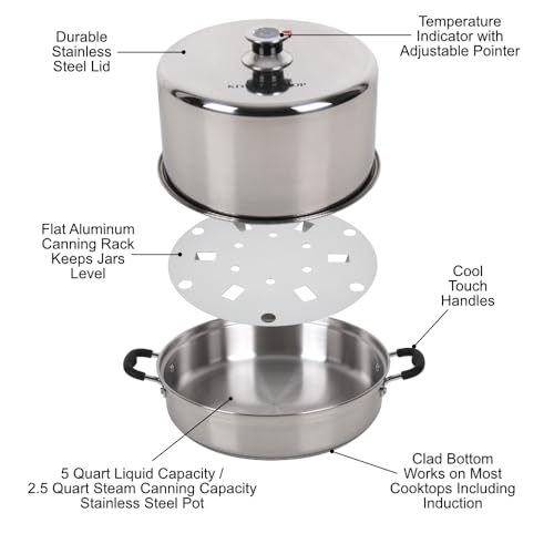 Steam Canner with Temperature Indicator (Stainless Steel Steam Canner)