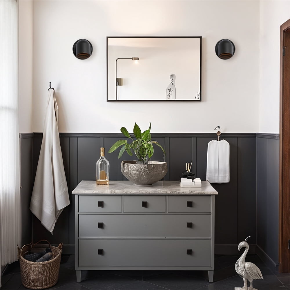 Industrial Small Dome Black LED Wall-Mounted Sconce, Unique Elegant Wall Light, Hand-polished Wall Lamp, Indoor Sconce for Bedroom, Living Room, Entryway, Hallway