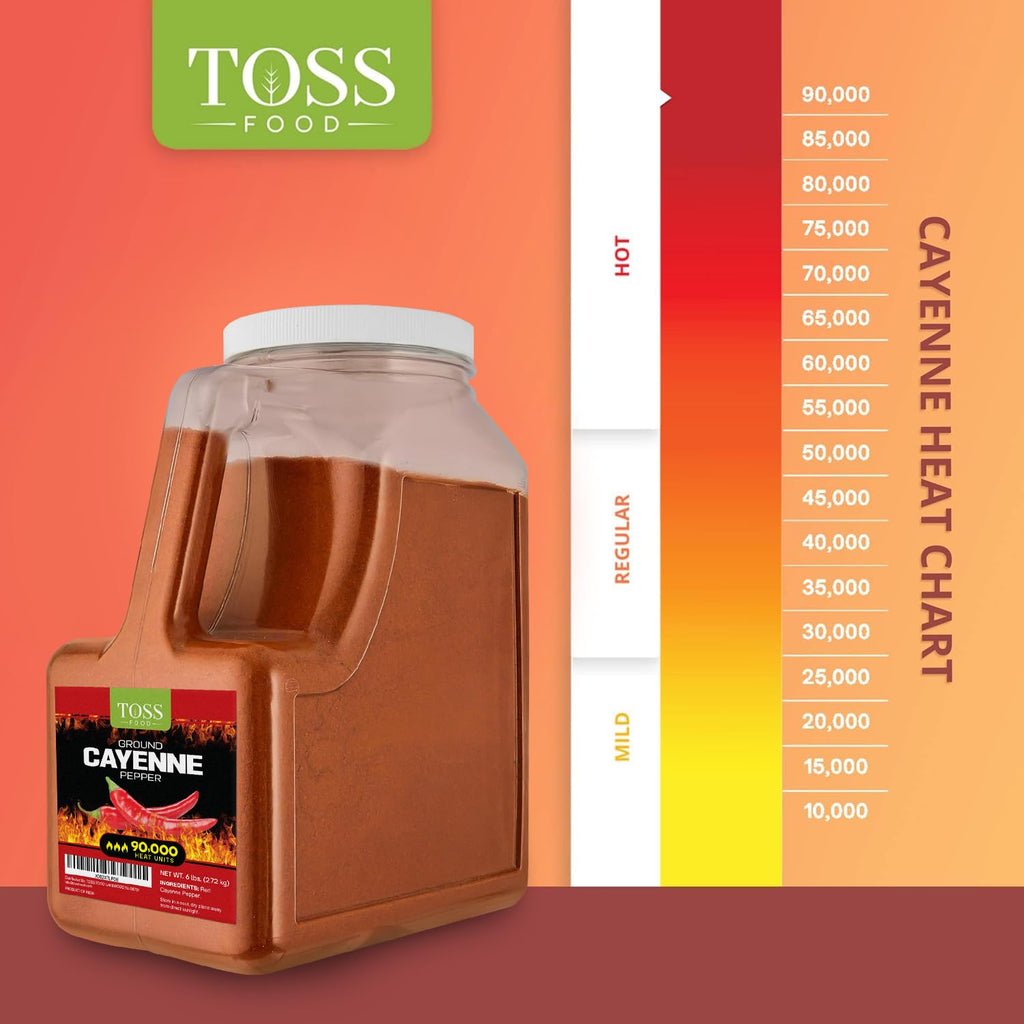 Extreme Hot Cayenne Pepper Powder Bulk 90,000 Heat Units 6 LB, Ground Cayenne Powder Hot Pepper Powder - Red Pepper Powder Spice for Home and Commercial Cooking