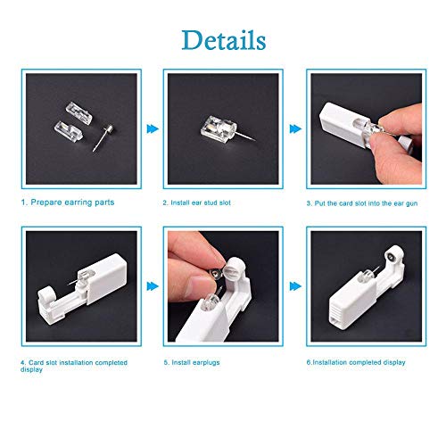 Self Ear Piercing Gun Self Ear Piercing Kit Safety Ear Piercing Gun Kit Tool with Earring Studs