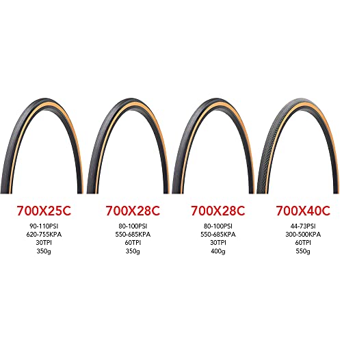 Road Bike tire,HUIOP 700x25/28/40C Road Bike Tire Bicycle Tire City Bike Leisure Riding Replacement Tire