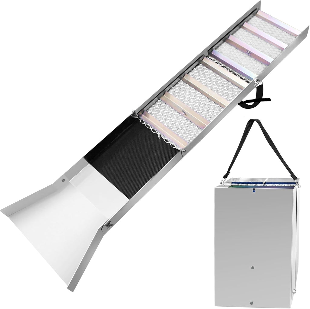 50" Folding Aluminum Alloy Sluice Box,Portable Sluice Box for Gold Mining,Gold Prospecting Equipment for Gold Panning,Prospecting,Gold Classifiers,Gold Panning Equipment,Silver