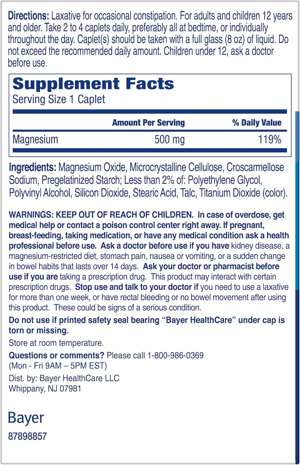 Phillips' Laxative Caplets, With Naturally Sourced Magnesium Supplement for Gentle Relief of Occasional Constipation, Cramp and Stimulant Free Laxatives, 100 Caplets