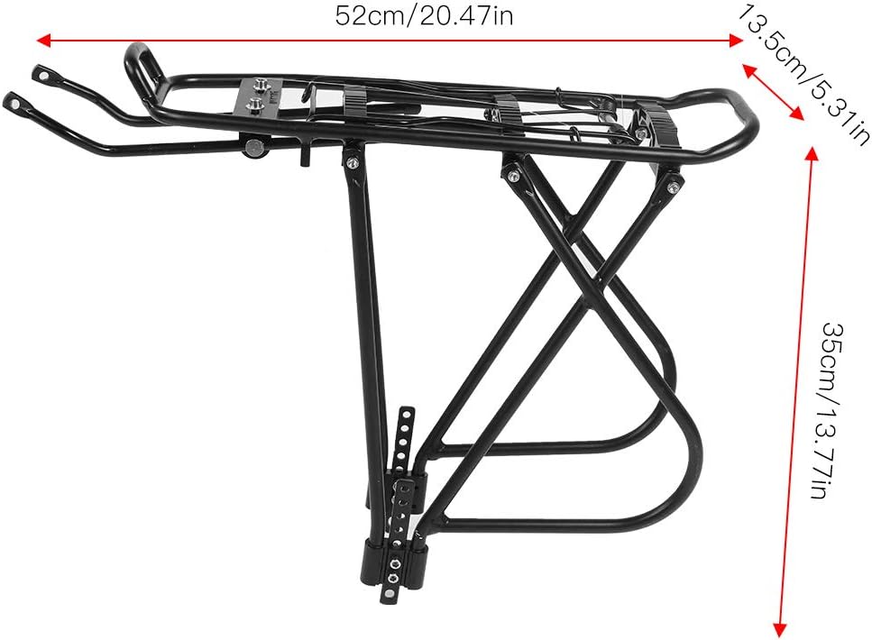 Bicycle Rear Seat Rack, Aluminum Alloy Durable Mountain Bike Cargo Rack, Bike Luggage Carrier Rack Cycling Accessory for Cycling Trip