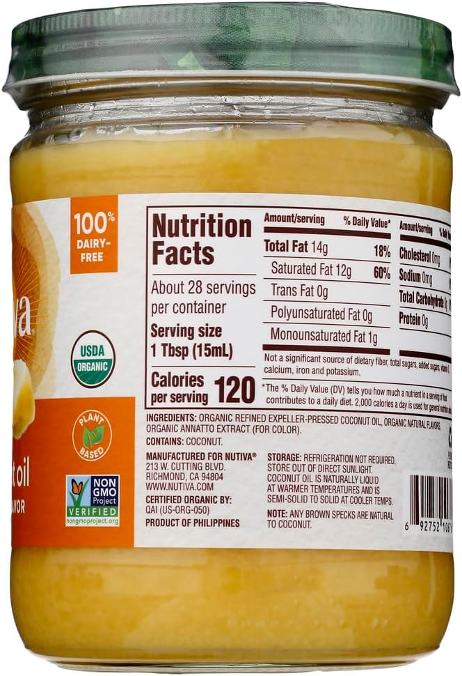 Nutiva, Organic Coconut Oil, Buttery Flavor, 14 fl oz Pack of 2