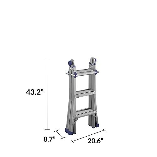 COSCO 18 ft Reach Height Aluminum Multi-Position Ladder, 300 lb. Load Capacity Type IA Duty Rating
