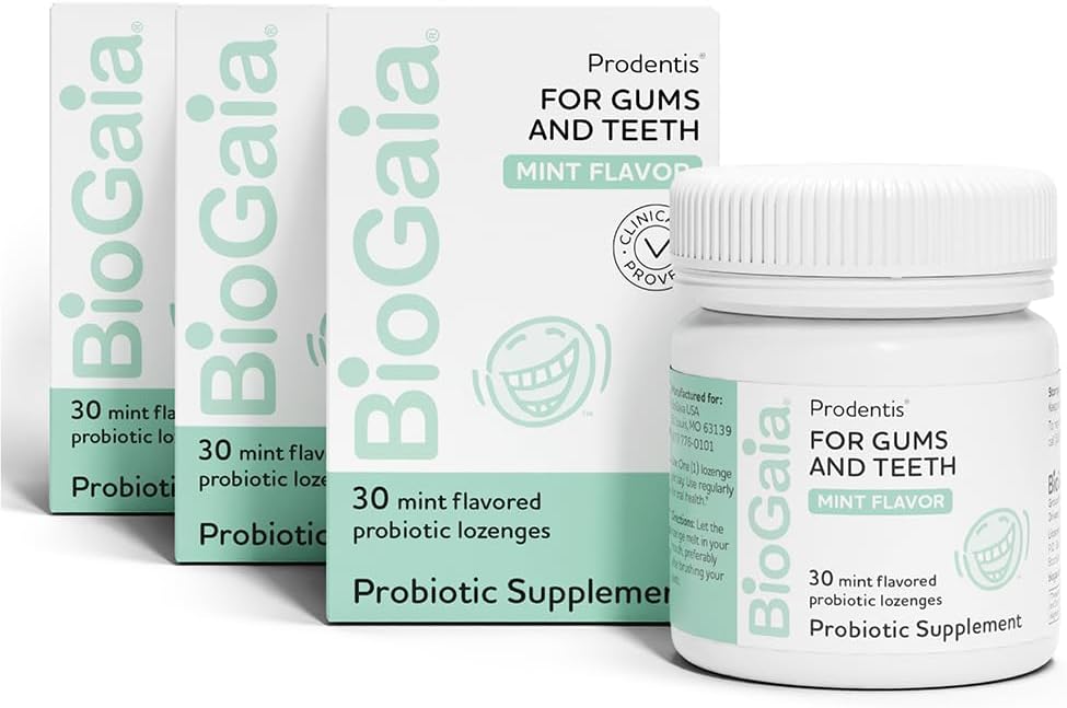 BioGaia Prodentis 3-Pack Bundle | Dental Probiotics for Teeth and Gums | Promotes Good Oral Health & Gut Health Too | Oral Probiotics | Mint-flavored Lozenges