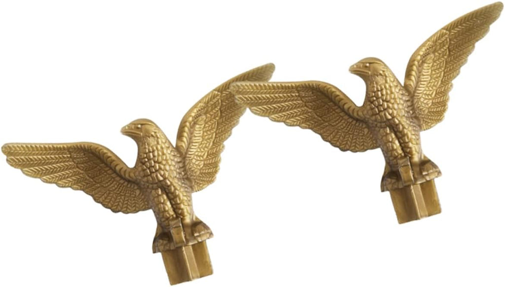 8 Pcs Eagle Flagpole Head Flag Pole Eagle Finial Topper Crafts Flag Topper Outdoor Accessories Metal Decor Metal Trim Top Hat Flag Pole Ornament The Gold Plastic Diagonal Insertion