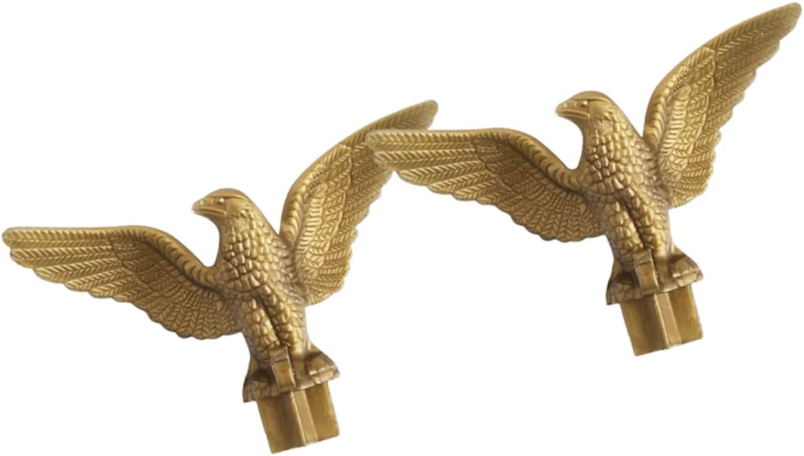 8 Pcs Eagle Flagpole Head Flag Pole Eagle Finial Topper Crafts Flag Topper Outdoor Accessories Metal Decor Metal Trim Top Hat Flag Pole Ornament The Gold Plastic Diagonal Insertion