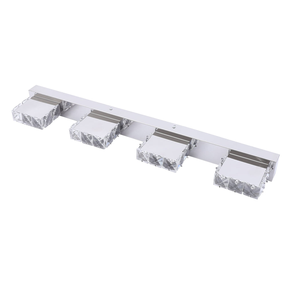 4-head LED Over Mirror Light Modern Waterproof Bathroom Over Mirror Light Wall-Mounted Long Over Mirror Light Vanity Crystal Front Mirror Toilet Wall Lamp Make-up Light
