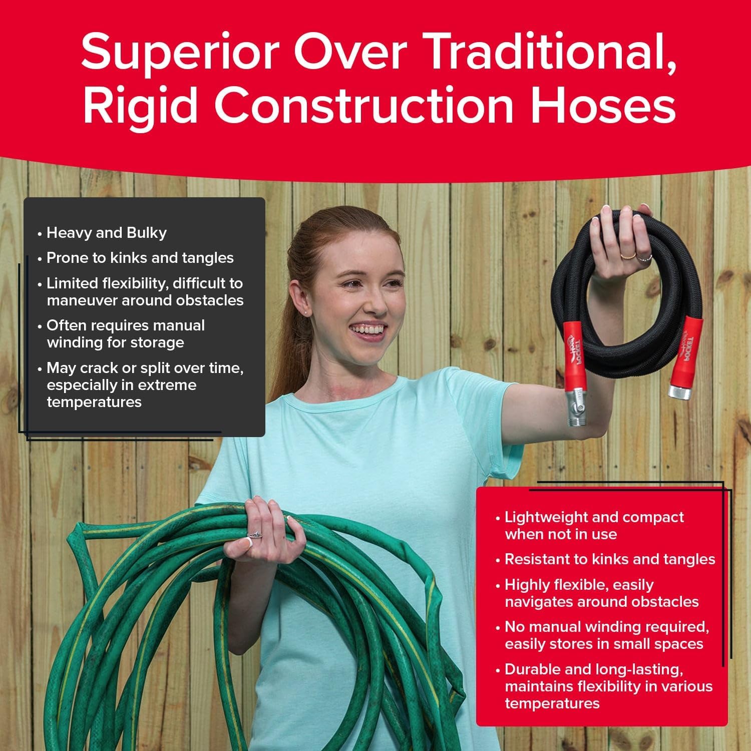 Pocket Hose Silver Bullet 2.0 Expandable Garden Hose 25-FT with Turbo Shot Nozzle, AS-SEEN-ON-TV, Lead-Free, Solid Aluminum Connectors, Easy On/Off Valve, Kink-Free, Leak-Proof