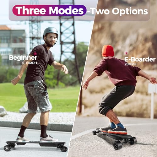 Caroma 38" Electric Skateboard with Remote, 1200W Brushless Motor, 28 Miles Range & 28Mph Top Speed, Max Load 300lbs, 9 Layer Maple Wood, Safety Luminous Sandpaper, Electric Longboard for Adults Teens