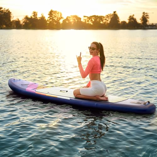 PORTAL SUP Inflatable Paddle Board for Adults 10'6'' Stand Up Paddleboard,Non-Slip Deck Blow up Paddle Boards with Adjustable Paddle, Carry Bag, and Repair Kit