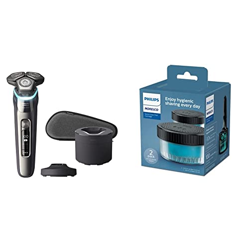 Philips Norelco Shaver Series 9000, Wet and Dry Electric Shaver, with Lift & Cut Shaving System and SenseIQ Technology, Pop-up Trimmer, Cleaning Pod, Charging Stand and Travel Case, Model S9987/85